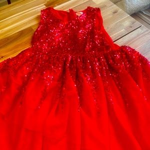Red sequin and tulle cat and Jack dress , size 14/16